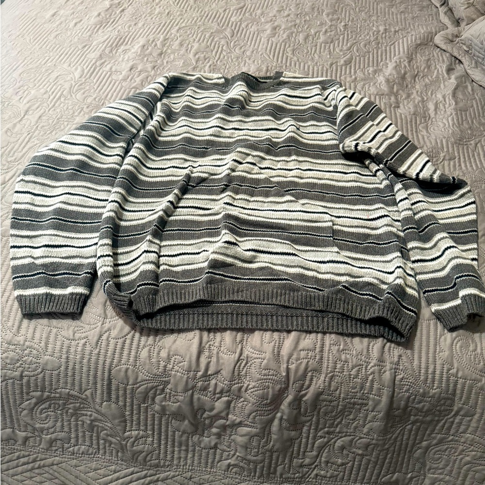 Nautica White Grey and Navy striped Seater